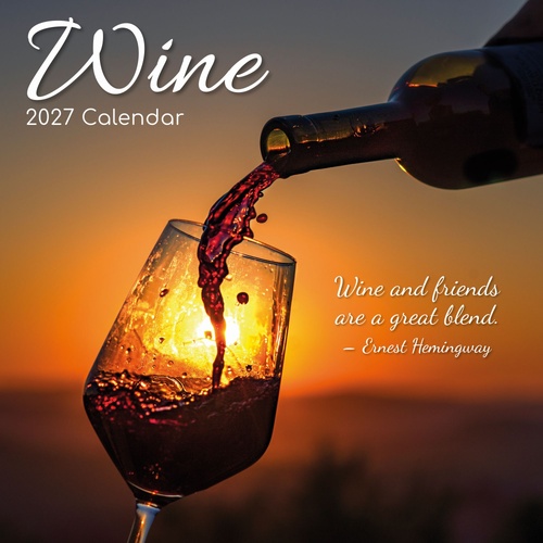 Wine - 2027 Gifted Stationery Wall Calendar Monthly Planner