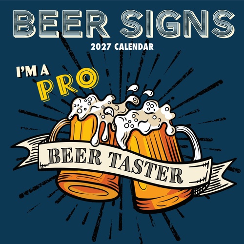 Beer Signs - 2027 Gifted Stationery Wall Calendar Monthly Planner