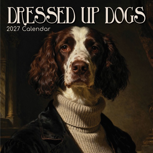 Dressed Up Dogs - 2027 Gifted Stationery Wall Calendar Monthly Planner