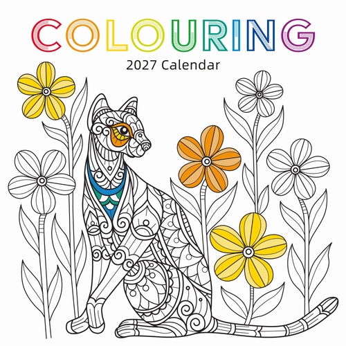 Colouring - 2027 Gifted Stationery Wall Calendar Monthly Planner