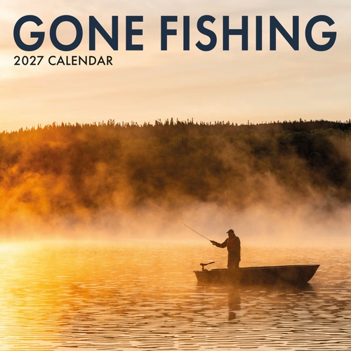 Gone Fishing - 2027 Gifted Stationery Wall Calendar Monthly Planner