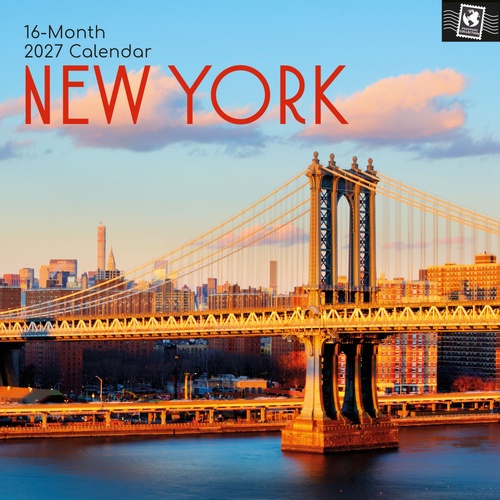 New York - 2027 Gifted Stationery Wall Calendar Monthly Planner