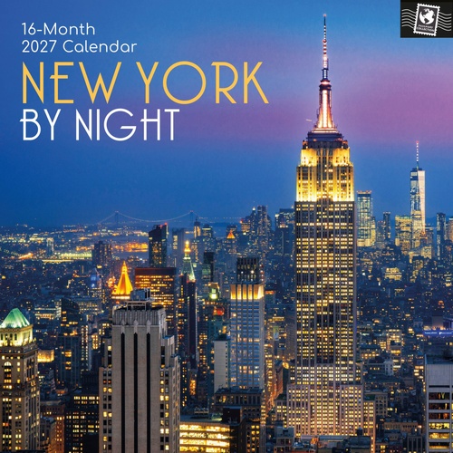 New York by Night - 2027 Gifted Stationery Wall Calendar Monthly Planner