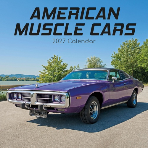 American Muscle Cars - 2027 Gifted Stationery Wall Calendar Monthly Planner