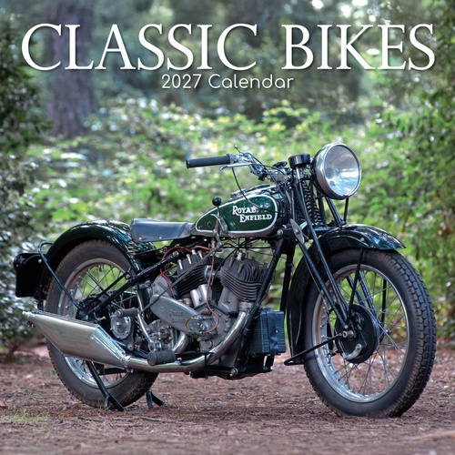 Classic Bikes - 2027 Gifted Stationery Wall Calendar Monthly Planner