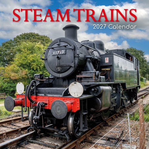 Steam Trains - 2027 Gifted Stationery Wall Calendar Monthly Planner