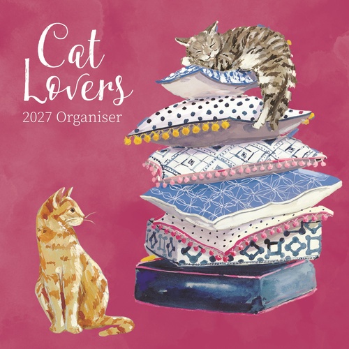 Cat Lovers Organiser - 2027 Gifted Stationery Wall Calendar Monthly Planner