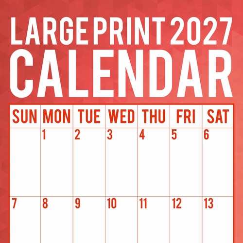 Large Print Calendar - 2027 Gifted Stationery Wall Calendar Monthly Planner