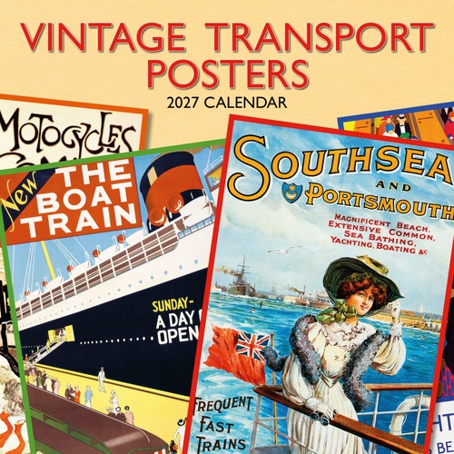 Vintage Transport Posters - 2027 Gifted Stationery Wall Calendar Planner