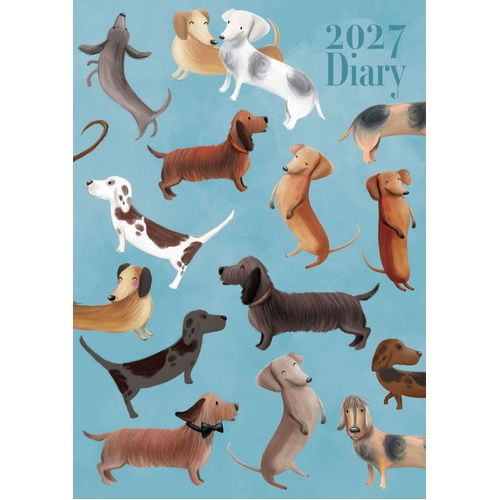 Dachshunds - 2027 Gifted Stationery A5 Hardcover Week-to-View Diary Planner