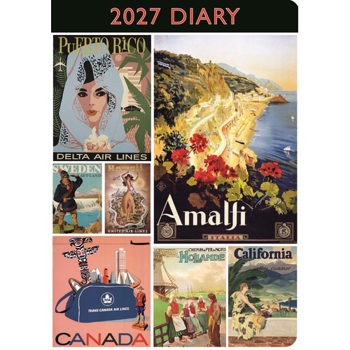 Vintage Travel - 2027 Gifted Stationery A5 Hardcover Week-to-View Diary