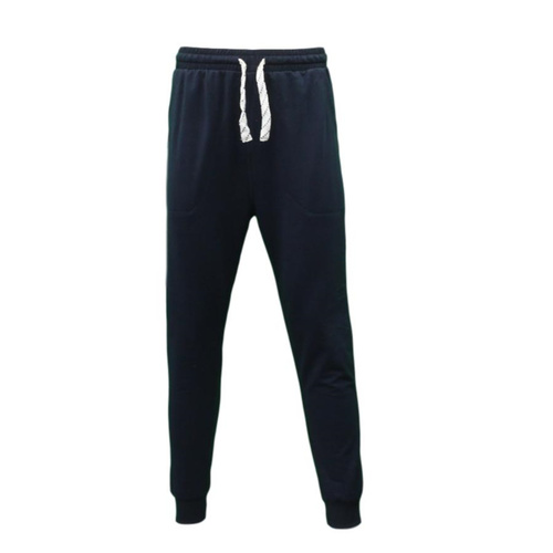 NEW Men's Track Pants Slim Cuff Trousers Sport Tracksuit Casual Plain Black Grey [Size: 3XL] [Colour: Navy]