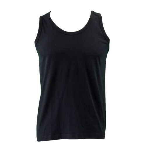 NEW Mens Chesty Singlet Singlets Top 100% Cotton  Summer Casual Sport Grey White [Colour: Black] [Size: L] 