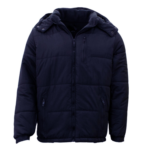 FIL Mens Parka Puffer Jacket Quilted Detachable Hoodie Puffy Padded [Size: 2XL] [Colour: Navy]