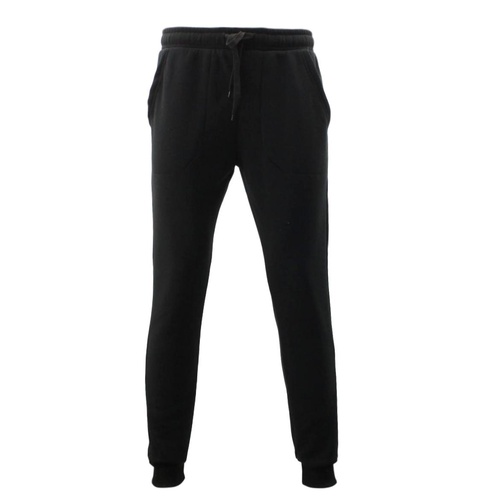 NEW Men's Skinny Track Pants Fleece Lined Slim Cuff Trackies Slacks Tracksuit [Size: S] [Colour: Black]
