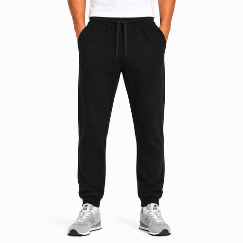 NEW Men's Skinny Track Pants Fleece Lined Slim Cuff Trackies Slacks Tracksuit [Size: S] [Colour: Black]