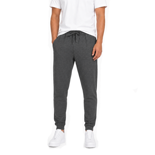 NEW Men's Skinny Track Pants Fleece Lined Slim Cuff Trackies Slacks Tracksuit [Size: S] [Colour: Dark Grey]