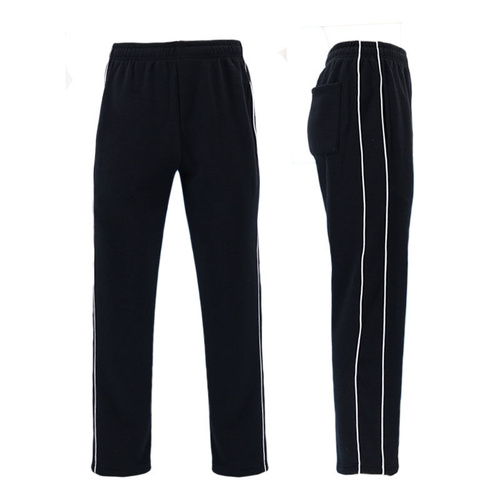 Men's Fleece Track Pants Straight Leg Elastic Waist Warm Casual Joggers [Size: S] [Colour: Black]