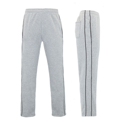 Men's Fleece Track Pants Straight Leg Elastic Waist Warm Casual Joggers [Size: L] [Colour: Light Grey]