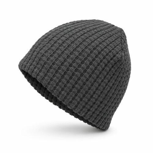 Mens Womens Unisex Beanie Winter Thermal Ski Warm Knitted Sherpa Plain Patterned [Design: AC - Dark Grey]