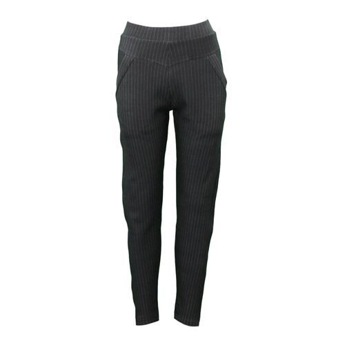 Women's Stretch Winter Slim Thermal Thick Fleece Lined Leggings Pants w Pockets [Size: 10] [Colour: Pinstripe A]