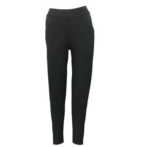 Women's Stretch Winter Slim Thermal Thick Fleece Lined Leggings Pants w Pockets [Size: 10] [Colour: Black]