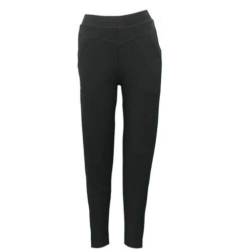 Women's Stretch Winter Slim Thermal Thick Fleece Lined Leggings Pants w Pockets [Size: 8] [Colour: Black]