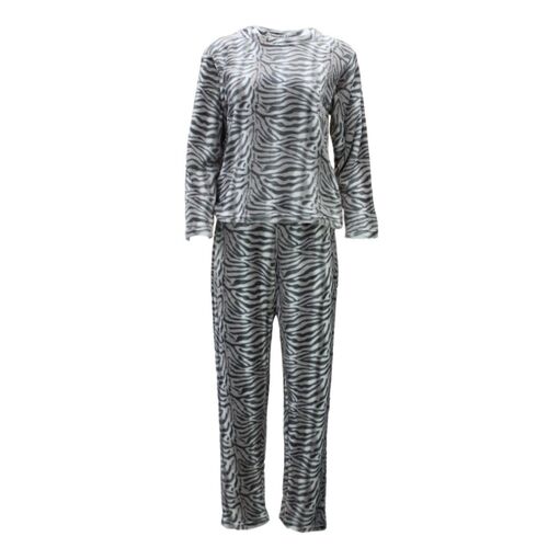 Women's Supersoft Pyjama Plush Loungewear Fleece Sleepwear Pajamas Set Winter PJ [Size: 18] [Design: Zebra Print (Pullover)]