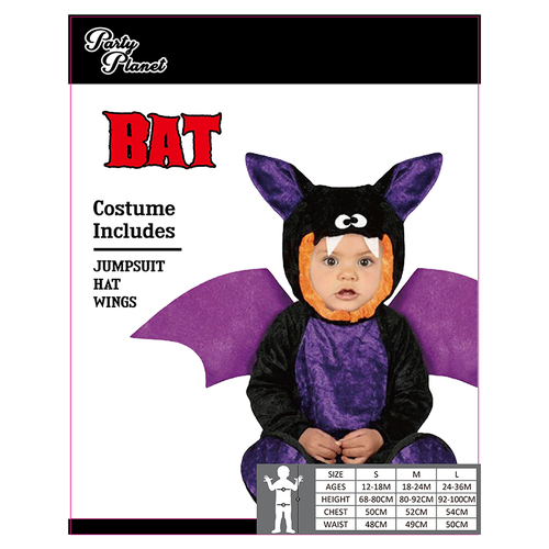 Kids Toddler Baby Halloween Book Week Costume Horror Dress up Cosplay Party [Size: L (24-36M)] [Colour: Bat (Purple)]