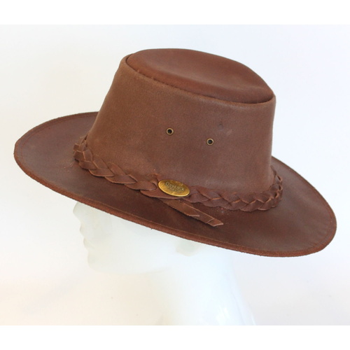 NEW Mens Womens Australian Aussie Outback Bush Hat Leather Akubra Style Indiana [Size: S] [Design: Indiana]
