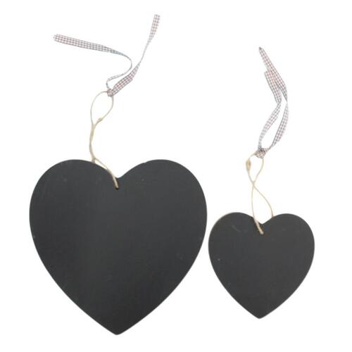 Wooden Blackboard Heart Ornament Christmas Tree Tags Hanging Chalk Board [Size: Small]