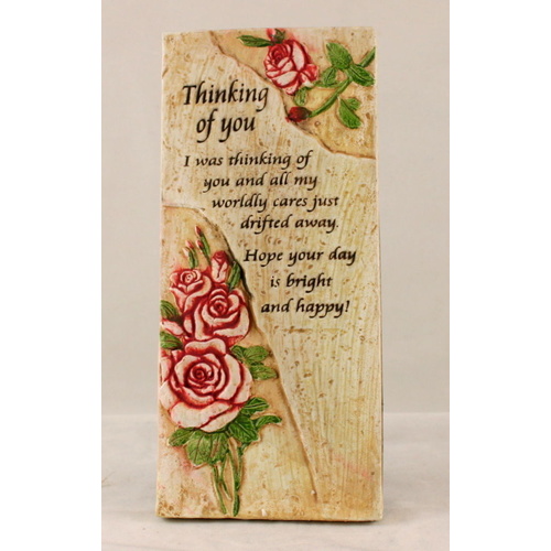 Freestanding Hanging/Wall Plaque with Inspirational Saying - Thinking Of You
