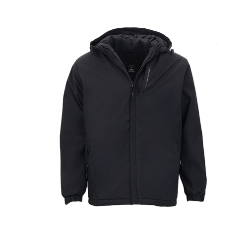 FIL Mens Padded Winter Jacket Warm Coat Removable Hood Zip Pockets Outdoor [Size: S] [Colour: Black]