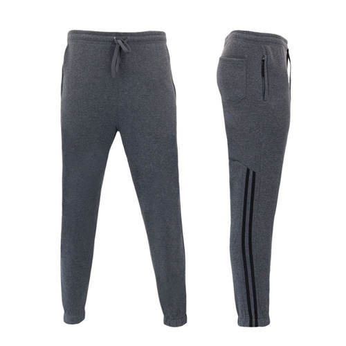 FIL Men's Fleece Track Pants Joggers Sweatpants with Zipper Pockets Side Stripes [Size: S] [Colour: Dark Grey]