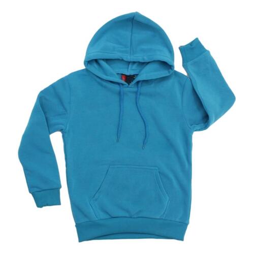 New Kids Hoodie Jumper Pullover Basic School Uniform Plain Casual Sweatshirt [Size: 14] [Colour: Aqua]