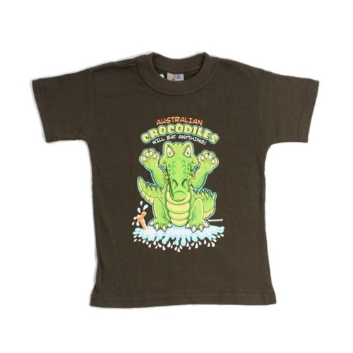 Kids T Shirt 3D effect Australian Australia Souvenir Gift 100% Cotton Crocodiles [Size: 2] 
