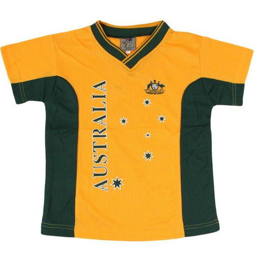 Kids Sports Soccer Football Rugby Jersey Top T Shirt Tee Australia Souvenir A [Colour: Gold] [Size: 16] 