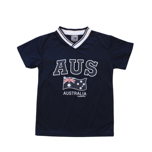 Kids Sports Soccer Football Rugby Jersey Top T Shirt Tee Australia Souvenir B [Size: 6] [Colour: Navy]