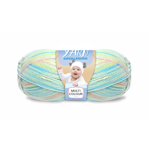 100g 3 Ply Baby Yarn Hypoallergenic Super Soft Yatsal Knitting Solid Multi Colours [Colour: #151 Multi Colour -Yatsal]