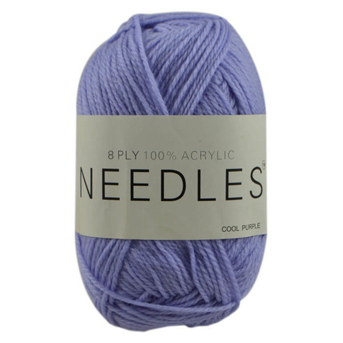 [#2042 Cool Purple] 100g Knitting Yarn 8 Ply Super Soft Acrylic Knitting Wool Solid Multi Colours