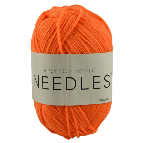 [#2053 Orange] 100g Knitting Yarn 8 Ply Super Soft Acrylic Knitting Wool Solid Multi Colours