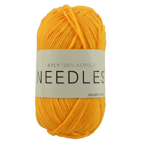 [#2057 Golden Yellow] 100g Knitting Yarn 8 Ply Super Soft Acrylic Knitting Wool Solid Multi Colours