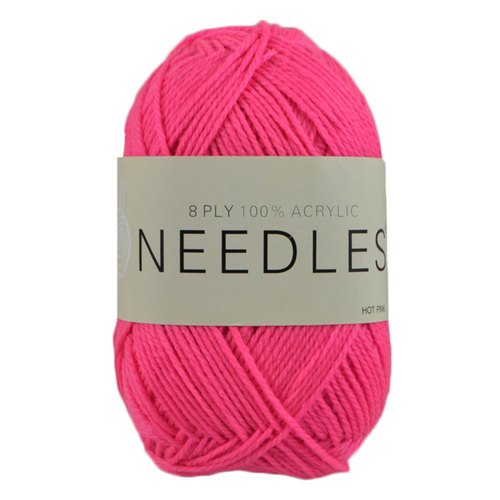 [#2058 Hot Pink] 100g Knitting Yarn 8 Ply Super Soft Acrylic Knitting Wool Solid Multi Colours