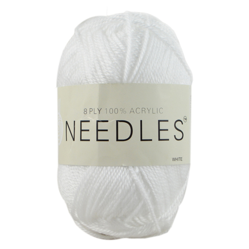 [#2069 White] 100g Knitting Yarn 8 Ply Super Soft Acrylic Knitting Wool Solid Multi Colours