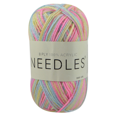 [#2090 Baby Girl (Multi)] 100g Knitting Yarn 8 Ply Super Soft Acrylic Knitting Wool Solid Multi Colours