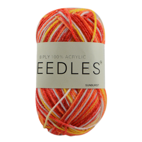 [#2121 Sunburst (Multi)] 100g Knitting Yarn 8 Ply Super Soft Acrylic Knitting Wool Solid Multi Colours