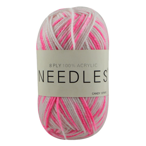 [#2134 Candy Stripe (Multi)] 100g Knitting Yarn 8 Ply Super Soft Acrylic Knitting Wool Solid Multi Colours