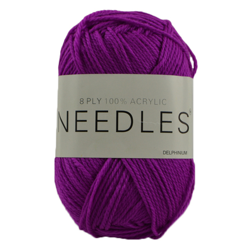 [#2183 Delphinium] 100g Knitting Yarn 8 Ply Super Soft Acrylic Knitting Wool Solid Multi Colours