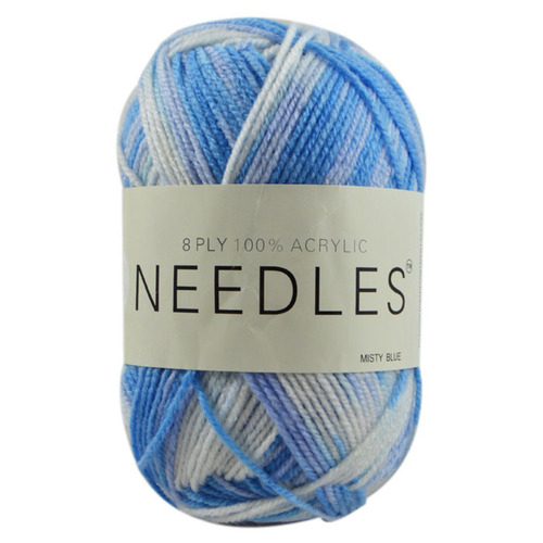 [#2184 Misty Blue (Multi)] 100g Knitting Yarn 8 Ply Super Soft Acrylic Knitting Wool Solid Multi Colours
