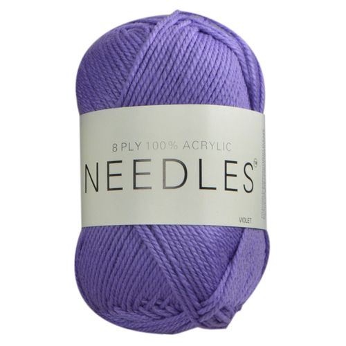 [#2195 Violet] 100g Knitting Yarn 8 Ply Super Soft Acrylic Knitting Wool Solid Multi Colours